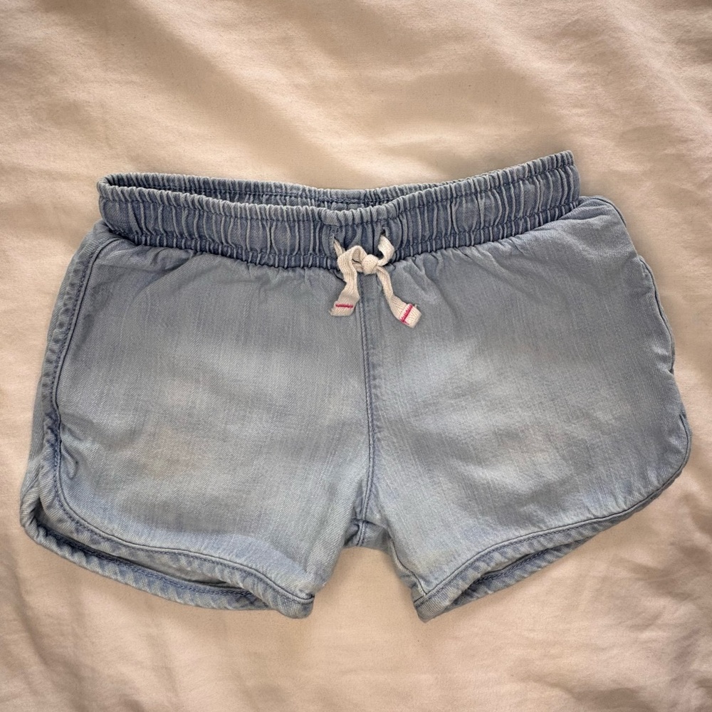 CAT & JACK Toddler Blue Denim Shorts with Drawstring